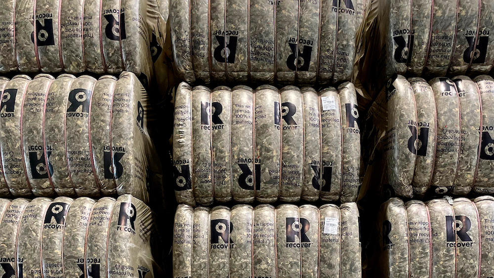 recover recycled bail of material