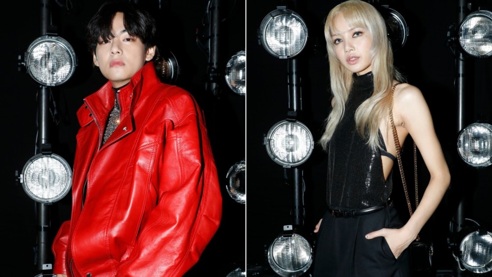Kim Taehyung of BTS and Lisa of Blackpink at the Celine Men's Spring 2023 Show