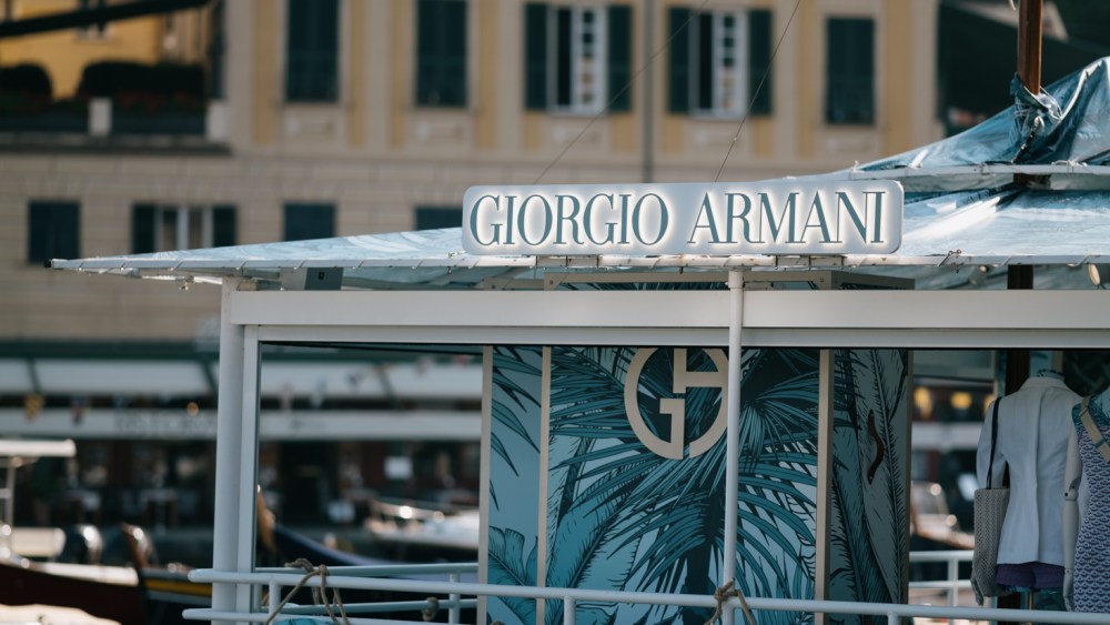 The Spinnaker x Giorgio Armani pop-up store in Portofino.