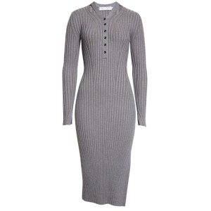 Proenza Schouler White Label Cutout Ribbed Long Sleeve Sweater Dress