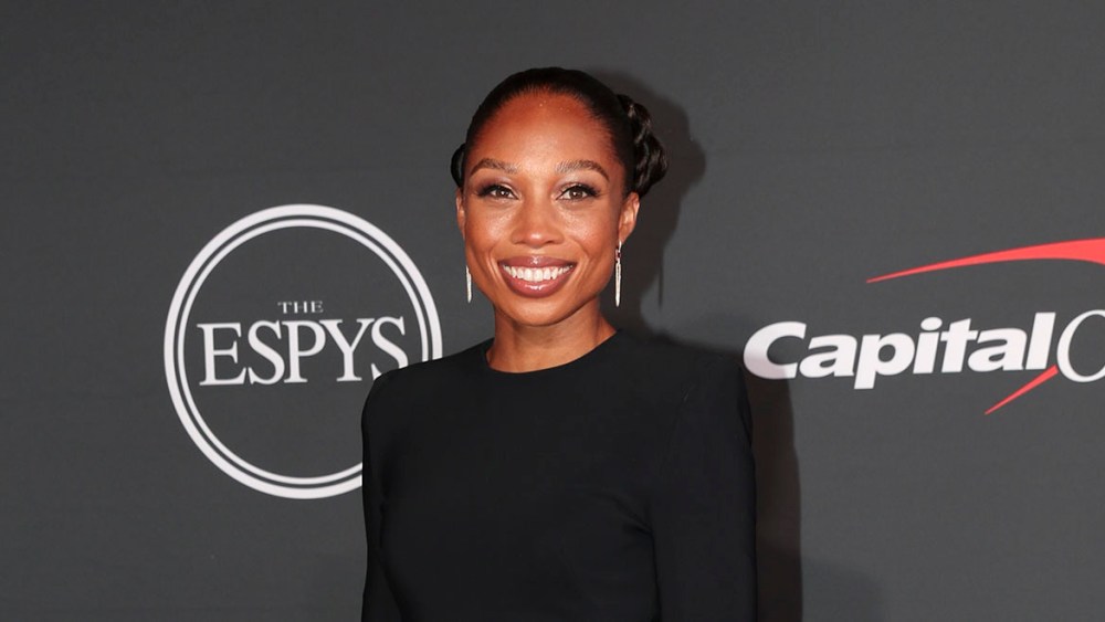 Allyson Felix at The 2022 ESPYS held at the Dolby Theatre on July 20, 2022 in Los Angeles, California, USA. Photo by Christopher Polk/Variety.