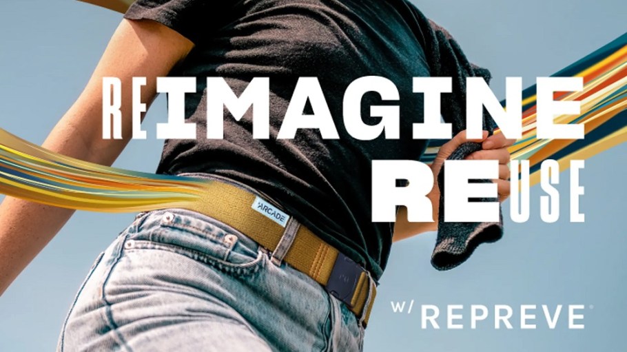 Arcade announced Tuesday that all of its belts will now be made with Repreve, a post-consumer, certified recycled yarn.