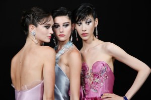 Backstage at Giorgio Armani Privé Fall 2022