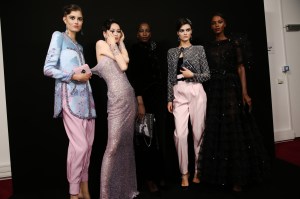 Backstage at Giorgio Armani Privé Fall 2022