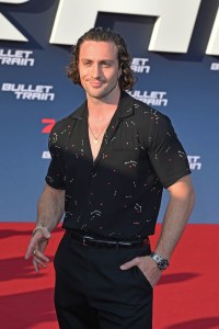 BERLIN, GERMANY - JULY 19: British actor Aaron Taylor-Johnson attends the "Bullet Train" premiere at Zoo Palast on July 19, 2022 in Berlin, Germany. (Photo by Tristar Media/WireImage)