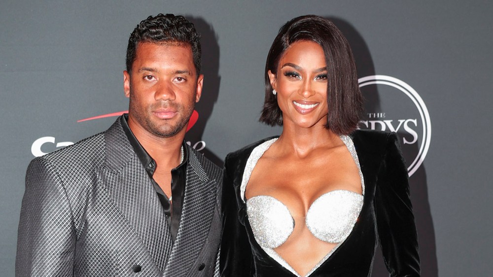 Russell Wilson and Ciara at The 2022 ESPYS held at the Dolby Theatre on July 20, 2022 in Los Angeles, California, USA. Photo by Christopher Polk/Variety.