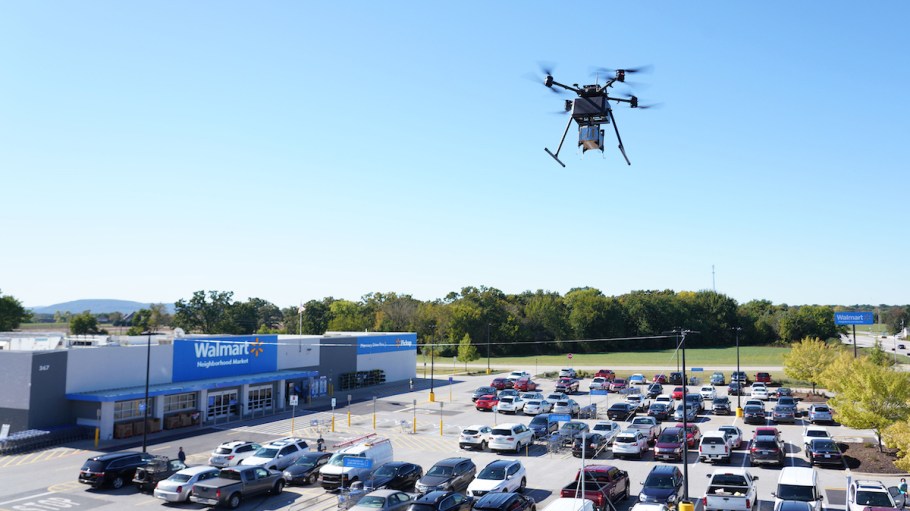 Walmart's latest patent application details how the two technologies would work together to make last-mile delivery more efficient.