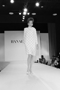 Model Alva Chinn in the Hanae Mori Spring 1982 show.