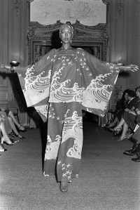 Model Billie Blair in the Hanae Mori Resort 1976 Ready to Wear Charity Fashion Show and Box Lunch for the Heart Association