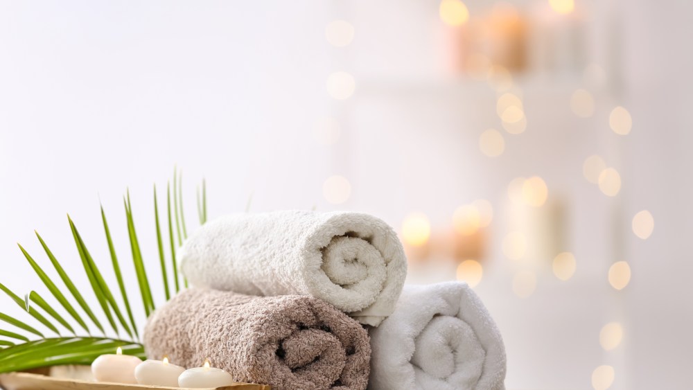 Beautiful spa composition on table in wellness center
