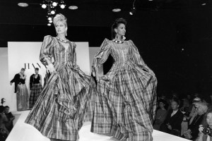 Model Gloria Burgess in the Hanae Mori Fall 1982 show.