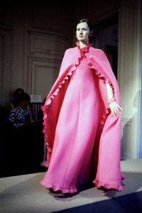 A model walks the runway in the Christian Dior Spring 1972 Couture Runway Show on January 24, 1972, in Paris, France. The collection was designed by Marc Bohan.