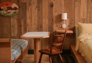 Inside a guest room at Little Cat Lodge