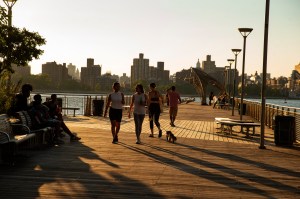 The scene in Williamsburg, Brooklyn