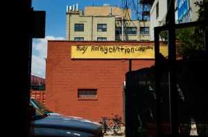 The scene in Williamsburg, Brooklyn