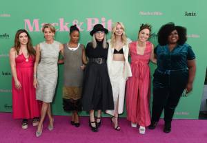 Alex Saks, Wendie Malick, Taylour Paige, Diane Keaton, Elizabeth Lail, Addie Weyrich and Nicole Byer at the Los Angeles premiere of "Mack & Rita" held at the Rooftop Terrace at NeueHouse Hollywood on August 10, 2022 in Los Angeles, California