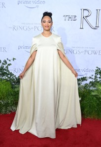 Cynthia Addai-Robinson arrives at the Los Angeles premiere of the Prime Video series "Lord of the Rings: The Rings of Power" held at The Culver Studios on August 15, 2022 in Los Angeles, California