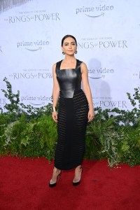 Nazanin Boniadi arrives at the Los Angeles premiere of the Prime Video series "Lord of the Rings: The Rings of Power" held at The Culver Studios on August 15, 2022 in Los Angeles, California