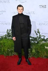 Robert Aramayo arrives at the Los Angeles premiere of the Prime Video series "Lord of the Rings: The Rings of Power" held at The Culver Studios on August 15, 2022 in Los Angeles, California