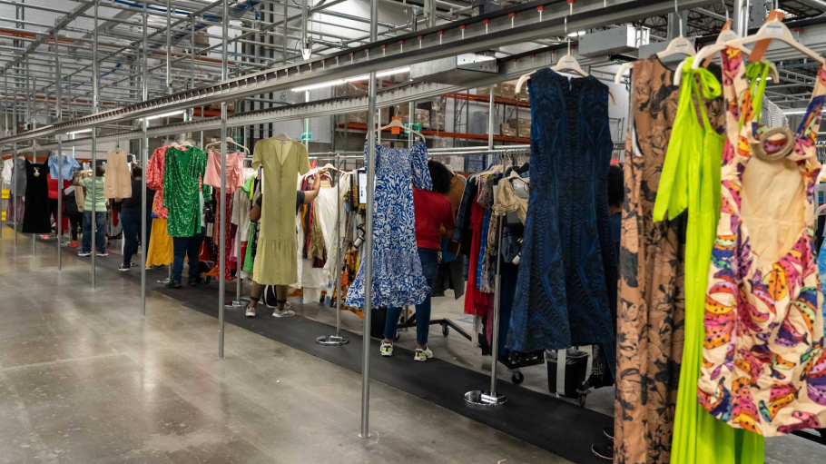 A Rent the Runway fulfillment center.