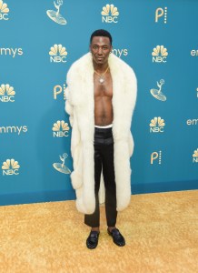 Jerrod Carmichael on the 2022 Emmy Awards red carpet.