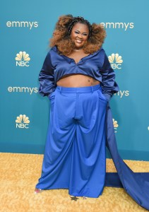 Nicole Byer on the 2022 Emmy Awards red carpet.