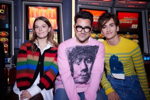 Dan Levy in the front row at JW Anderson RTW Spring 2023 on September 2022 in London
