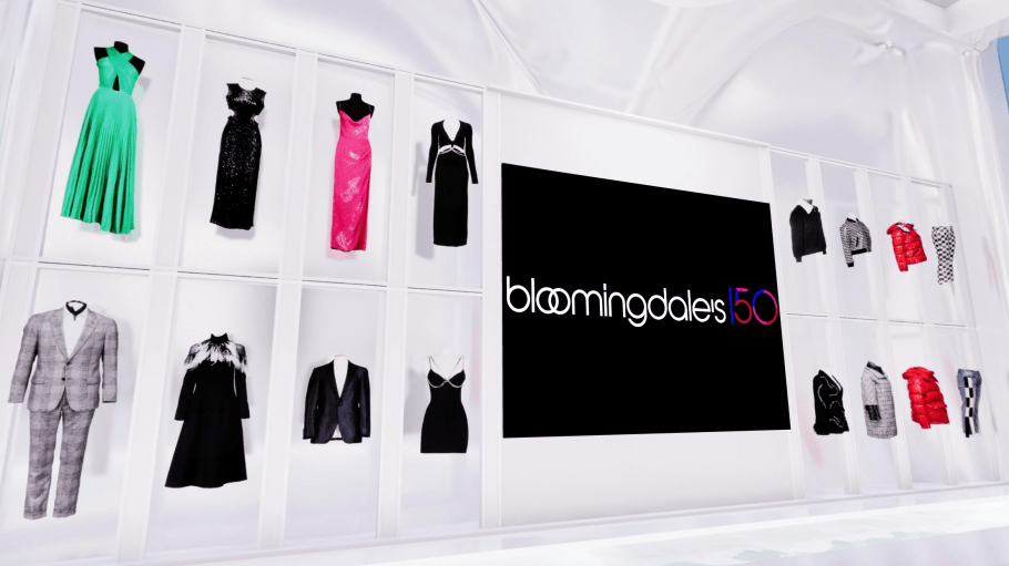 Various items are on display for purchase in the Bloomingdale's virtual store experience, designed by Emperia.
