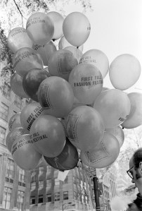 Balloon release for the opening of the Fifth Avenue Fashion Fair, New York.