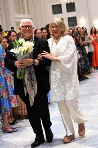 NEW YORK, NEW YORK - SEPTEMBER 12: Designer Dennis Basso and Martha Stewart walk the runway at the Dennis Basso fashion show during September 2022 New York Fashion Week: The Shows at The Pierre Hotel on September 12, 2022 in New York City. (Photo by Shannon Finney/Getty Images for NYFW: The Shows)