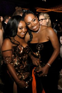 LOS ANGELES, CALIFORNIA - SEPTEMBER 12: (L-R) Quinta Brunson and Sheryl Lee Ralph, winners for "Abbott Elementary," attend the 74th Primetime Emmys Governor's Gala at Microsoft Theater on September 12, 2022 in Los Angeles, California. (Photo by Kevin Winter/Getty Images)