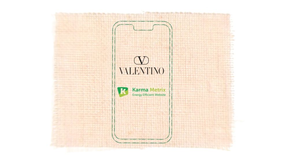 Valentino partners with Karma Metrix to assess its website's carbon dioxide emissions.