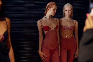 Backstage at Nensi Dojaka RTW Spring 2023 on September 2022 in London