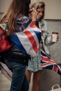 The scene on the streets and parks of London.