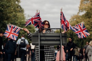 The scene on the streets and parks of London.