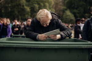 The scene on the streets and parks of London.