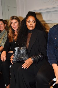 Janet Jackson sitting at Christian Siriano NYFW