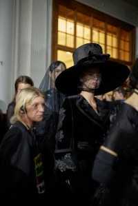 Backstage at Richard Quinn RTW Spring 2023