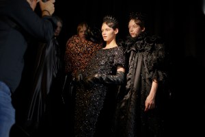 Backstage at Richard Quinn RTW Spring 2023
