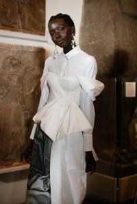 Backstage at ERDEM RTW Spring 2023 on September 18, 2022 in London