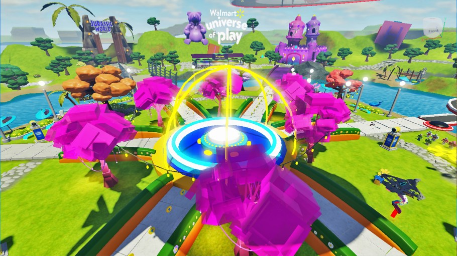 Walmart’s Universe of Play, seen here, is one of two major interactive experiences, alongside Walmart Land,  that are accessible within Roblox.