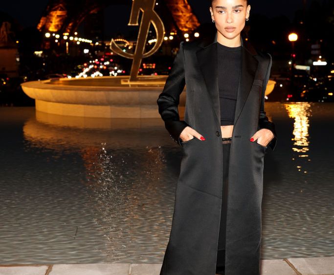 Zoe Kravitz attends the Saint Laurent Womenswear Spring/Summer 2023 show as part of Paris Fashion Week  on September 27, 2022 in Paris, France. (Photo by Pascal Le Segretain/Getty Images)