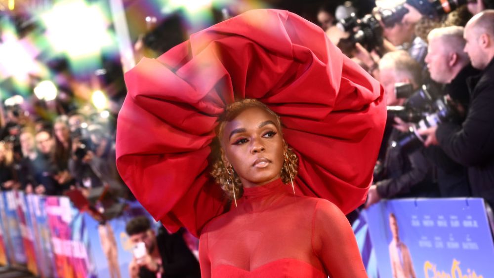 LONDON, ENGLAND - OCTOBER 16: (EDITORS NOTE: Image has been created using starburst filter) Janelle Monae attends the "Glass Onion: A Knives Out Mystery" European Premiere Closing Night Gala during the 66th BFI London Film Festival at The Royal Festival Hall on October 16, 2022 in London, England. (Photo by Gareth Cattermole/Getty Images for BFI)