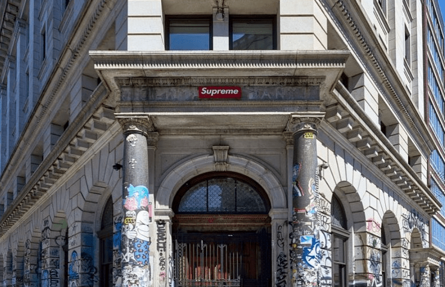 Supreme pop-up storefront located at 190 Bowery.
