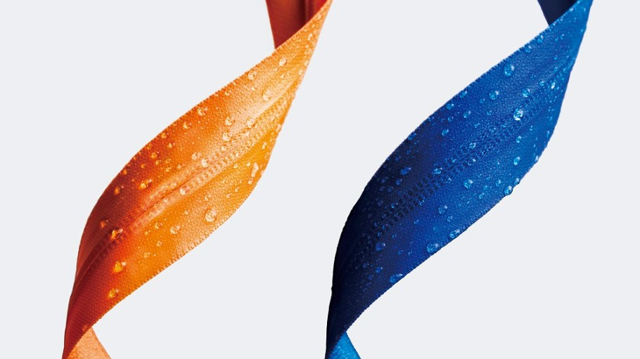 YKK Corporation has developed an environmentally friendly water repellent AquaGuard Natulon zipper that has a tape made of recycled PET plastic.