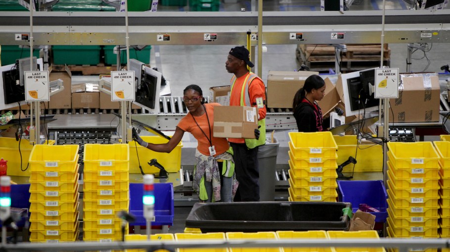 Workers at Amazon's San Bernardino air hub demand higher pay, improved safety
