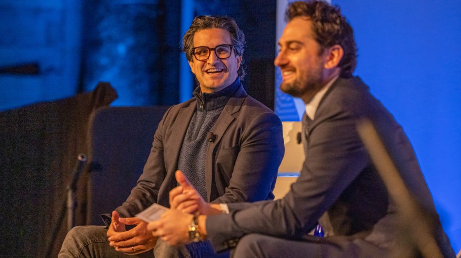 Andy Dunn, left, sits down with Sourcing Journal founder Edward Hertzman at the annual fall summit on Oct. 18, 2022.