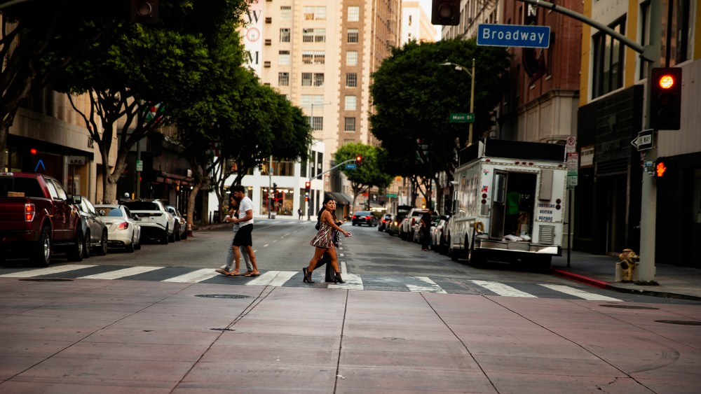 The scene in downtown L.A.