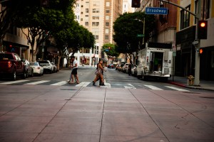 The scene in downtown L.A.