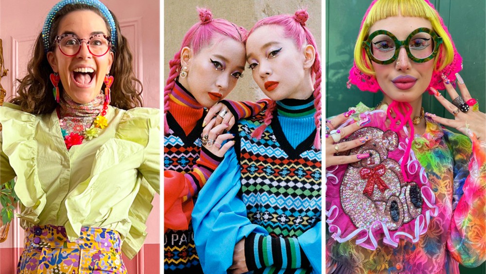 Fashion maximalist influencers Alix Scherer, Ami and Aya Suzuki and Sara Camposarcone